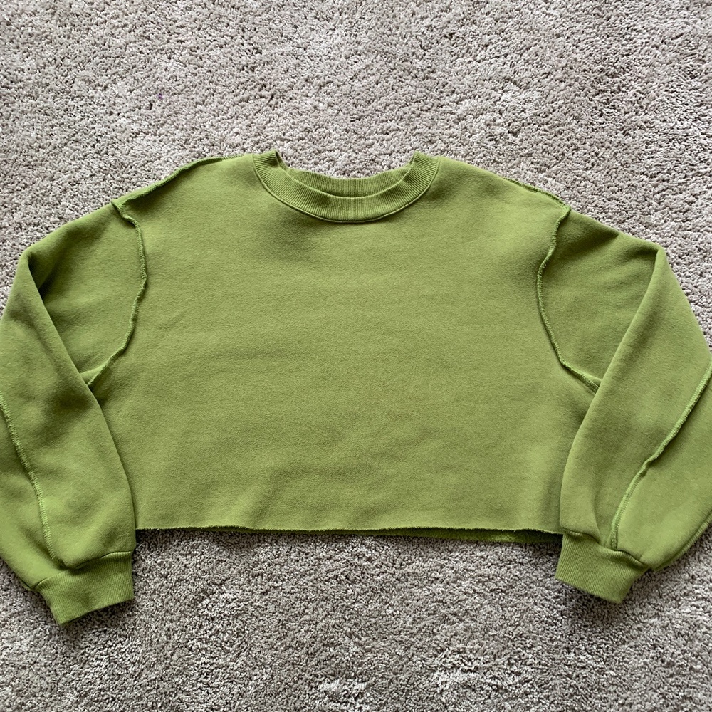 Cropped crewneck sweatshirt